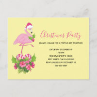 Pink Flamingo in Weihnachtsmannmütze Whimsisches W