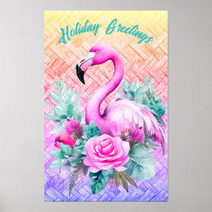 Pink Flamingo, individuell auf die tropischen Past Poster