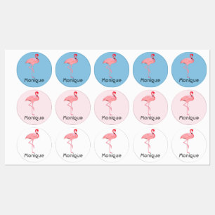 Pink Flamingo Individuelle Name Etiketten