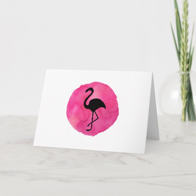 Pink Flamingo Karte (Vorderseite)