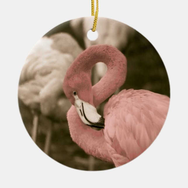 Pink Flamingo Keramikornament (Vorne)