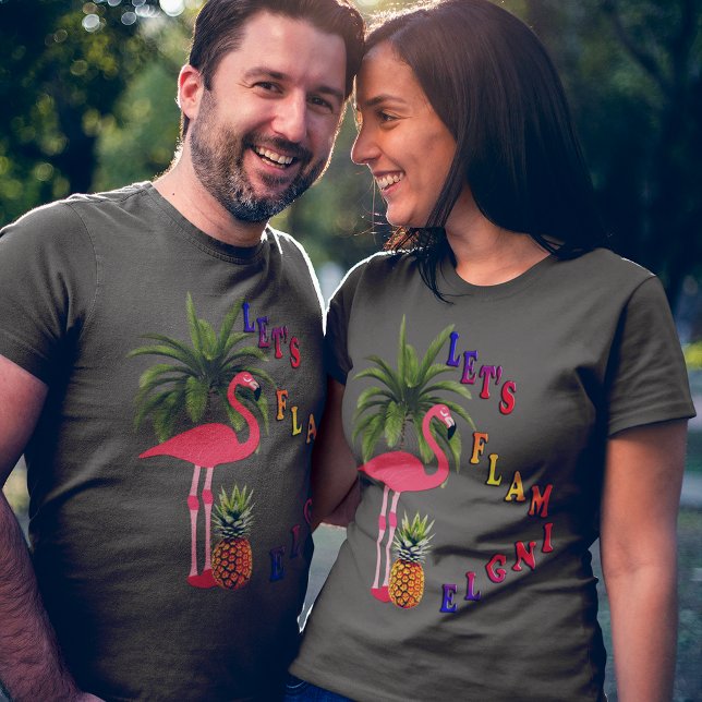 Pink Flamingo Let's Flamingle Friendly Unisex T-Shirt (Pink Flamingo Let's Flamingle Friendly Unisex T-Shirt)