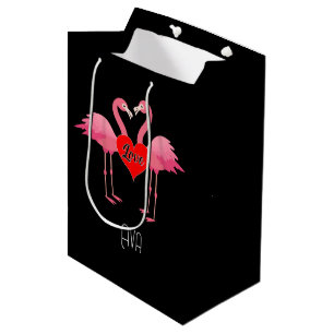 Pink Flamingo Liebe Design - Geschenktasche - Mitt Mittlere Geschenktüte