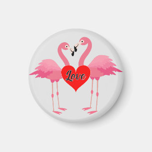 Pink Flamingo Liebe Design - Magnet: Circle Magnet