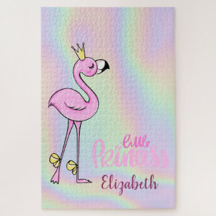 Pink Flamingo Little Princess Ombre Puzzle