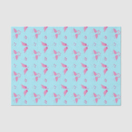 Pink Flamingo Love Birds Muster Valentinstag Seidenpapier