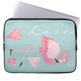 Pink Flamingo Love Electronics Bag Laptopschutzhülle