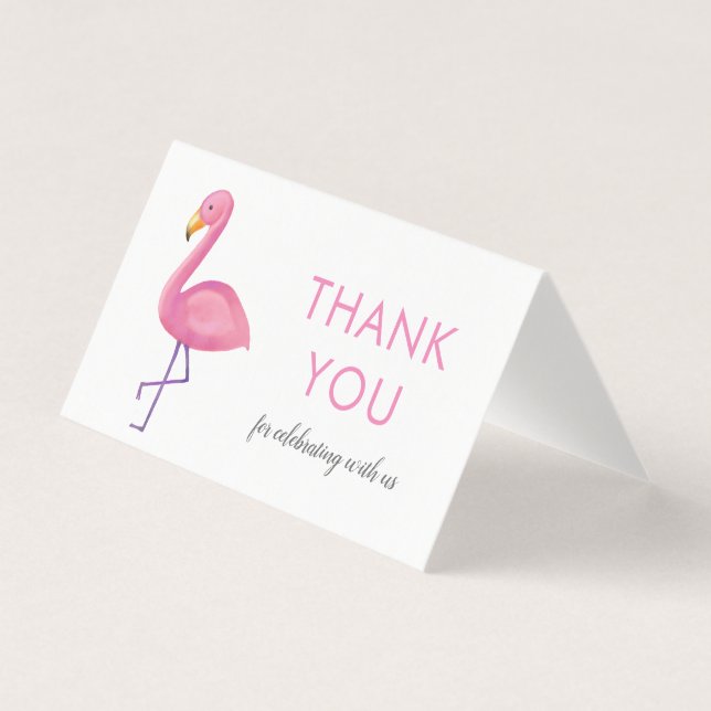 Pink Flamingo Modern Baby Dusche Vielen Dank (Vorderseite)