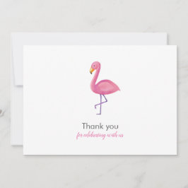 Pink Flamingo Modern Baby Dusche Vielen Dank Einladung