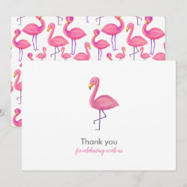 Pink Flamingo Modern Baby Dusche Vielen Dank Einladung