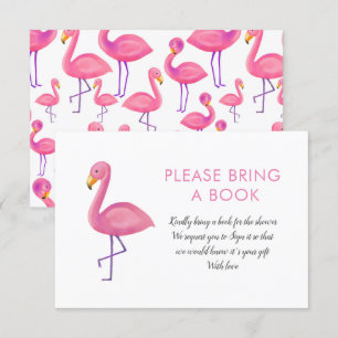 Pink Flamingo Moderne Babydusche bringen ein Buch Einladung