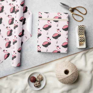Pink Flamingo Muster Animal Abschluss Geschenkpapier