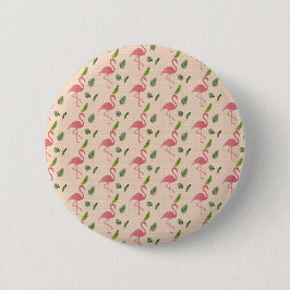 Pink Flamingo Muster Button