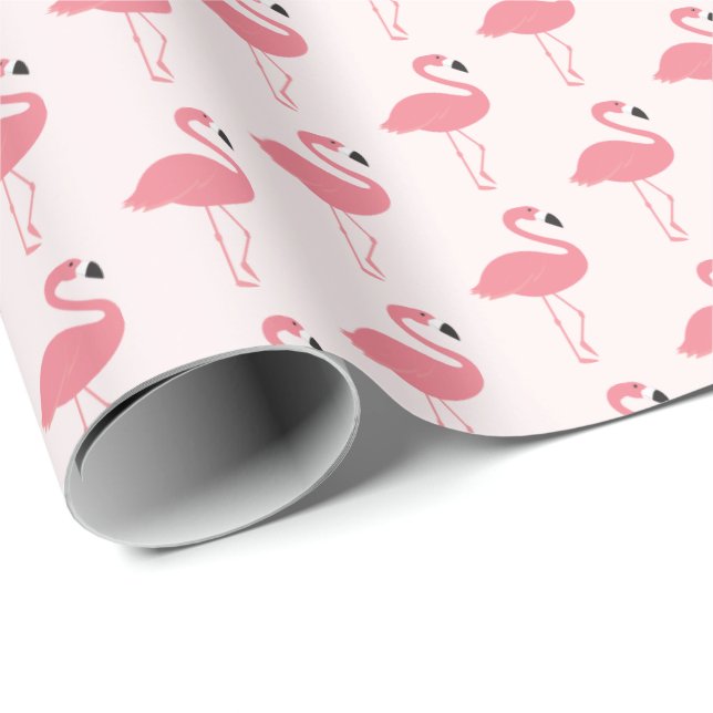 Pink Flamingo Muster Geschenkpapier (Rolleneckpunkt)