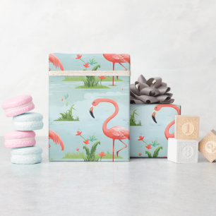 Pink Flamingo Muster Geschenkpapier