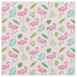 Pink Flamingo Muster mit tropischen Blätter Stoff