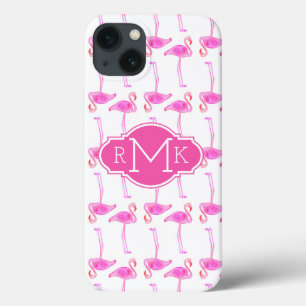 Pink Flamingo Muster   Monogramm Case-Mate iPhone Hülle