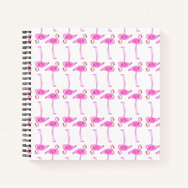 Pink Flamingo Muster Notizbuch (Vorderseite)