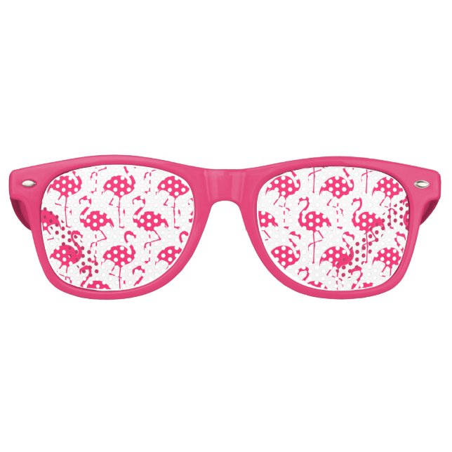 Pink Flamingo Muster Partybrille (Vorderseite)