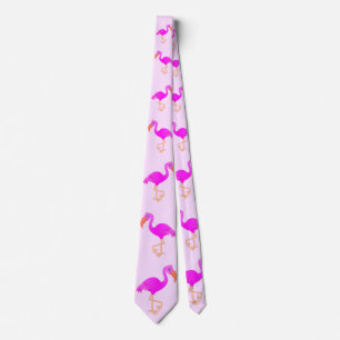 Pink Flamingo Neck Tie Happy Party Krawatte
