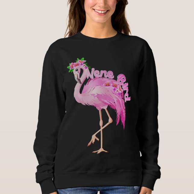 Pink Flamingo Nene Bird Christmas  Matching Family Sweatshirt (Vorderseite)