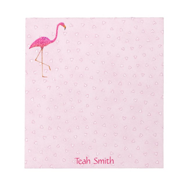 Pink Flamingo Notepad Notizblock (Vorderseite)