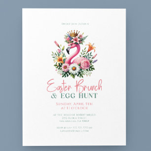 Pink Flamingo Osterfeier Blume Brunch & Egg Hunt Einladung
