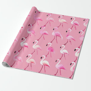 Pink Flamingo Paradise: Wasserfarben Muster Geschenkpapier