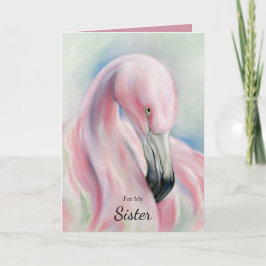 Pink Flamingo Pastel Art Geburtstag Karte