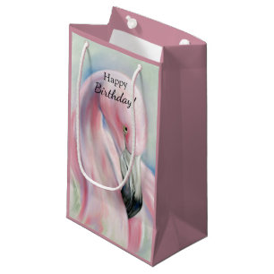 Pink Flamingo Pastel Art Kleine Geschenktüte