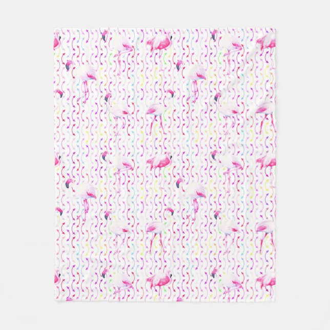 Pink Flamingo Pattern Blanket Fleecedecke (Vorderseite)
