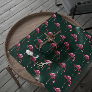 Pink Flamingo Pattern Wein Drink Funny Geschenkpapier