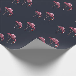 Pink Flamingo Pattern Wein Drink Funny Geschenkpapier