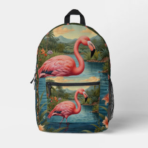 Pink-Flamingo personalisieren Bedruckter Rucksack