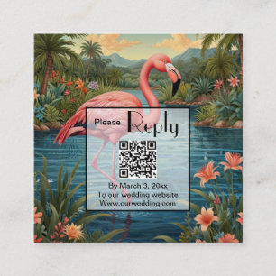 Pink Flamingo personalisieren QR-Code Begleitkarte
