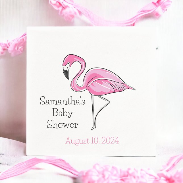 Pink Flamingo Personalisiert Baby Dusche Serviette (Von Creator hochgeladen)