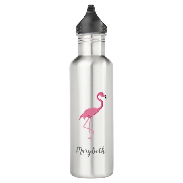 Pink Flamingo Personalisiert Bridesmaids Gift Edelstahlflasche (Rechts)