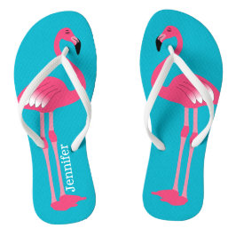 Pink Flamingo Personalisiert Flip Flops