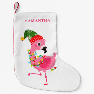 Pink Flamingo Personalisiert Kleiner Weihnachtsstrumpf