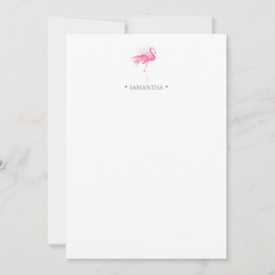 Pink Flamingo Personalisiert Stationery Mitteilungskarte