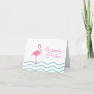 Pink Flamingo Personalisierte geklappte Mitteilung