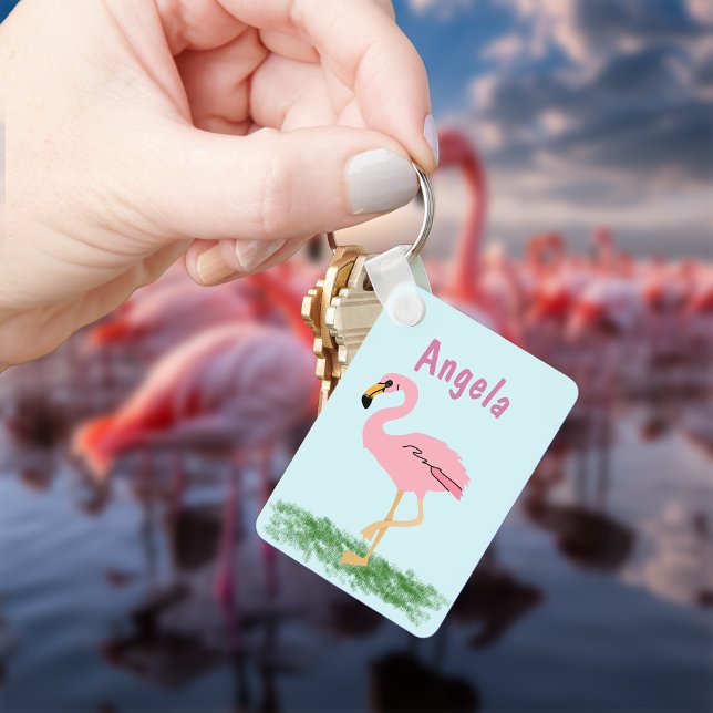 Pink Flamingo Personalisierter Schlüsselanhänger (Von Creator hochgeladen)