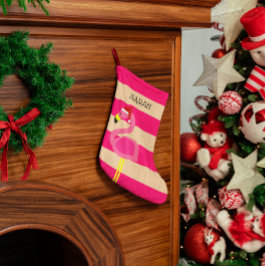 Pink Flamingo Personalisierter Strumpf Kleiner Weihnachtsstrumpf