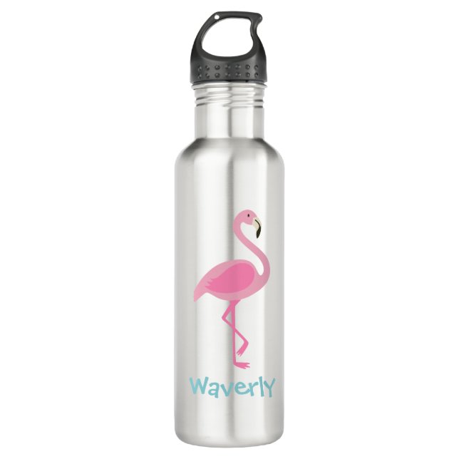 Pink Flamingo Personalisiertes Wasser Flasche Edelstahlflasche (Vorderseite)