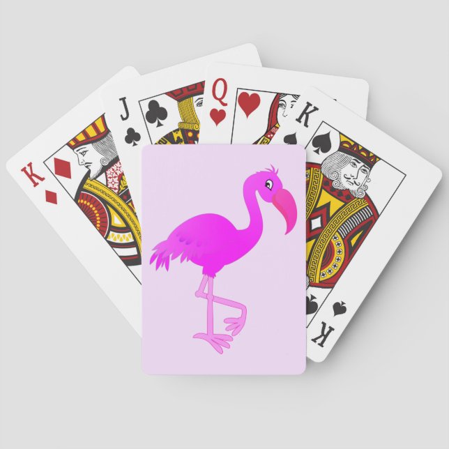 Pink Flamingo Playing Cards - Ihre Farbe - Text Spielkarten (Rückseite)