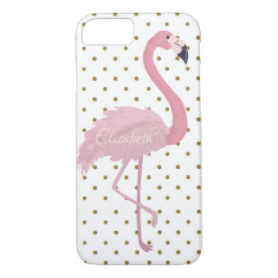 Pink Flamingo, Polka Dots Personalisiert Case-Mate iPhone Hülle
