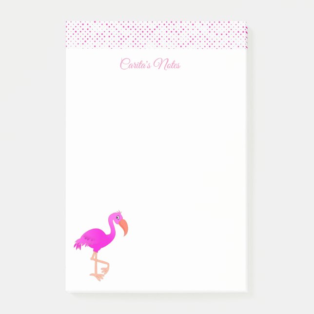 Pink Flamingo Post-It-Notes Post-it Klebezettel (Vorderseite)