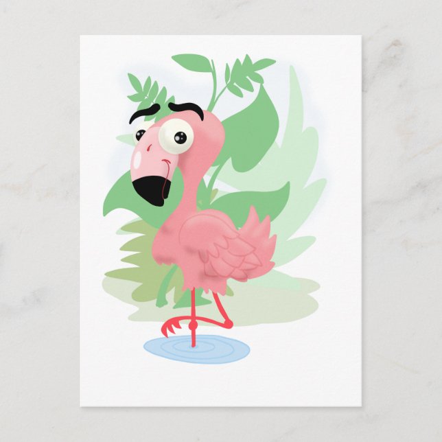 Pink Flamingo Postkarte (Vorderseite)