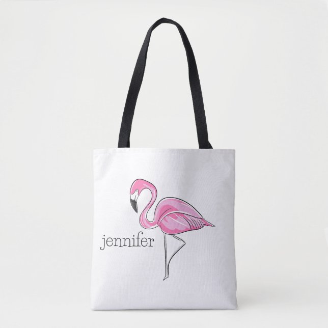 Pink Flamingo Preppy Personalisiert (Vorderseite)