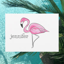 Pink Flamingo Preppy Personalisiert